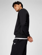 Men's Club Fleece Crew Sweatshirt by Nike – Small, Cotton Blend, Black/White, Model FN3886-010