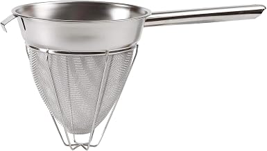 Winco CCB-8R Stainless Steel Reinforced Bouillon Strainer, 8 inch - 1 Each.