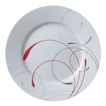 Impressions Splendor 10.75" Dinner Plate (Set of 8) by Corelle – 10.75", Vitrelle Glass, Red, Pack of 8