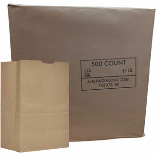Grocery Sacks by AJM Packaging – 57#, Kraft, Pack of 500, Model GS57NP5C