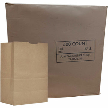 Grocery Sacks by AJM Packaging – 57#, Kraft, Pack of 500, Model GS57NP5C