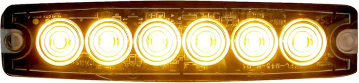 Buyers Products 8892200 5 Inch Amber Ultra‑Thin LED Strobe Warning Light, Surface Mount, 6 LED, 23 Flash Patterns, Aluminum Housing, IPX8 Waterproof Rating, High Visibility for Work Trucks & Trailers