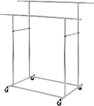 65in DUAL BAR ADJUSTABLE INDUSTRIAL GARMENT RACK