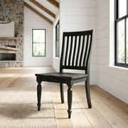 Rubberwood Solid Wood Side Chair with Slat Back by Starlight Canyon Home – Solid + Manufactured Wood, Black