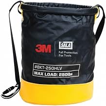 3M - BKT-250HLV DBI-SALA Python, 1500140, Vinyl Spill Control Safe Bucket w/6 D-Ring Connection Points Inside Of Bucket, w/Hook&Loop Closure System, 250 lb Load Rating Black/Yellow