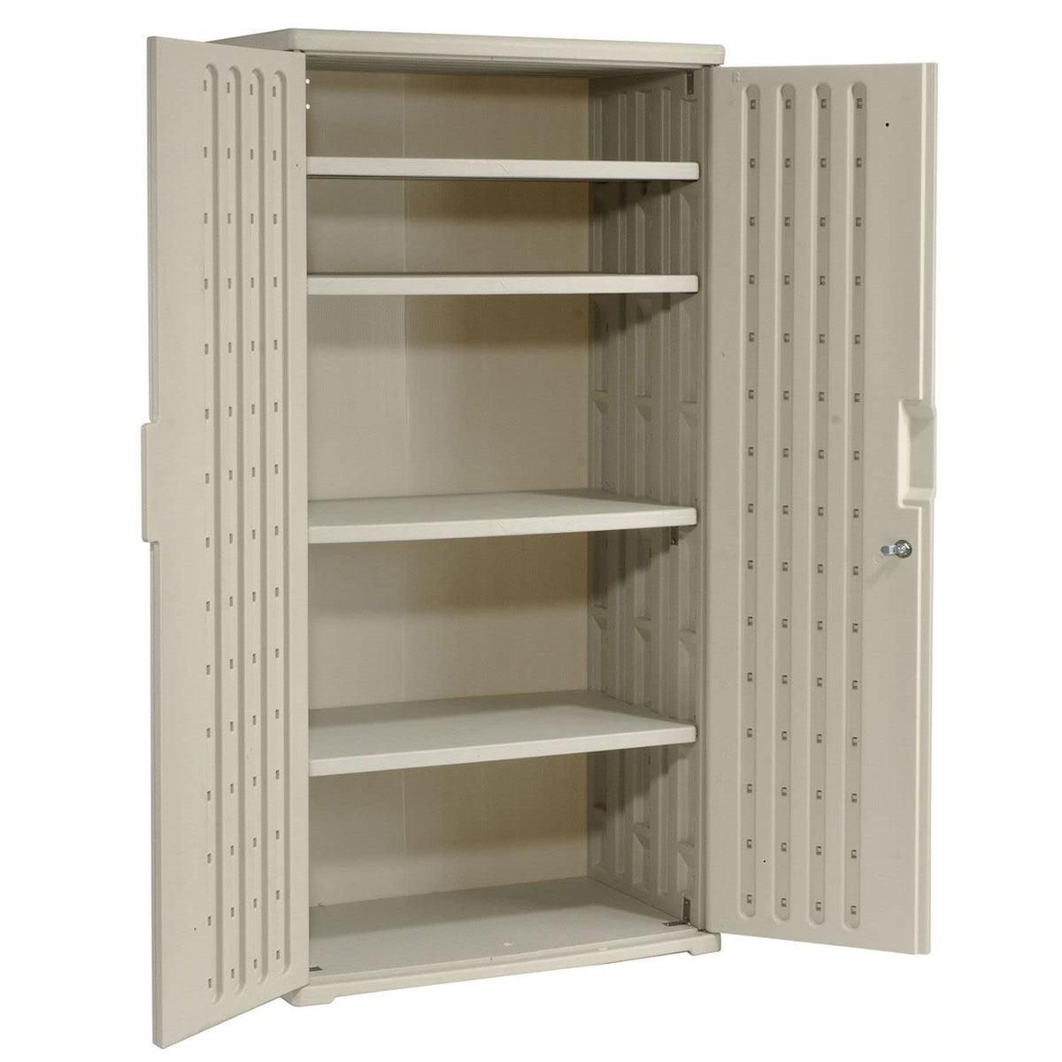 Plastic Storage Cabinet by Iceberg – 36 inches x 22 inches x 72 inches, Plastic, Light Gray, Model 92573