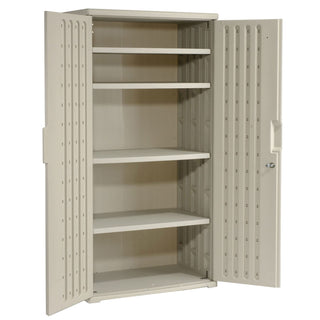 Plastic Storage Cabinet by Iceberg – 36 inches x 22 inches x 72 inches, Plastic, Light Gray, Model 92573