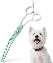 Curved Chunkers Scissors for Dog Grooming-7" Dog Grooming Scissors | 35-50% Thinning Rate,Japanese 440C Stainless Steel Scissor with Diamond Screw, Sharp
