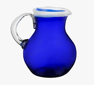 10 Strawberry Street Leon Mexican Glassware, Pitcher, Cobalt