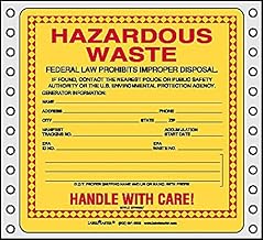 Labelmaster CFWM8 Standard Waste Label, Pin-Feed PVCF, 6" x 6" (Pack of 500)