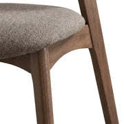 Linen-Upholstered Side Chair with Walnut-Finish Legs by Furnifact – Wood, Light Brown; Walnut, Pack of 2