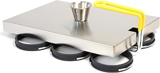 Prince Castle Round Egg Cooker Ring, 6 Egg Rings for Griddle, 3.75" Diameter Rings with Cover for Perfectly Shaped Omelettes