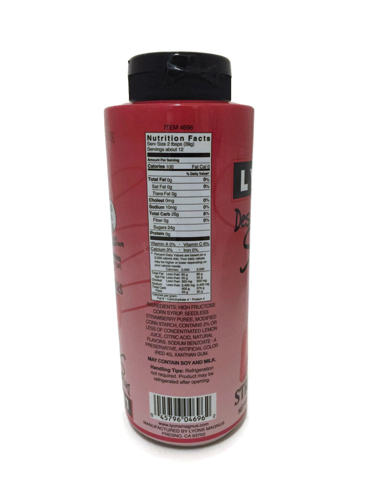 Designer Dessert Sauces Bundle (Strawberry and ) with 2 Applicator Tips by Lyons – 8 Ounce (Pack of 4), Pack of 4