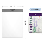 20-Count Lavender 8 Gal Drawstring Trash Bags by happimess – 60 Count (Pack of 1), 8.0 gallons, Medium Density Polyethylene, White (Lavender Scented), Model HPM3101A-WHITE