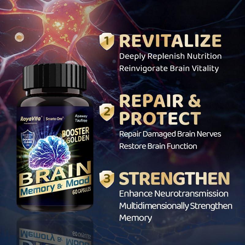 Smarto-One Brain Nutrition Proprietary Blend(DHMP) Nootropic Brain Supplement for Memory by RoyaVita – 120 Count (Pack of 2)