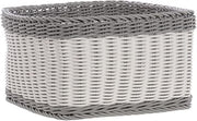 HUBERT Grey and White Storage Basket - 12"L x 12"W x 6 1/2"H