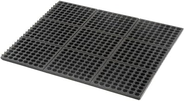 Apache Mills Cushion Modular Matting, Drainage, Black, 36 x 36"