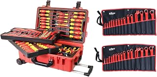 Wiha Insulated Master Electrician's Tool Set In Rolling Water Tight Traveling Tool Box 112 Piece