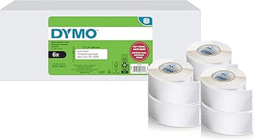DYMO Branded LabelWriter Mailing Address Labels for LabelWriter Label Printers, White, 1-1/8" x 3-1/2", 6 Rolls of 350 (2100 Total)
