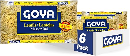 Goya Foods Lentils, Dry, 4 Pound (Pack of 6)