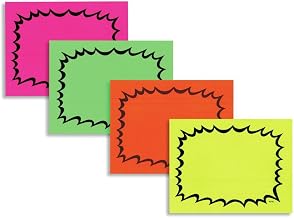 Ready Flow Blank Multi-Colored Fluorescent Laser Cards - 5 1/2"L x 4 1/4"H, 100 per Pack
