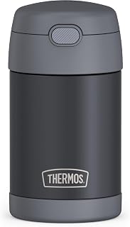 THERMOS FUNTAINER Food Jar with Spoon, Matte Charcoal, 16 Ounces (Pack of 6)