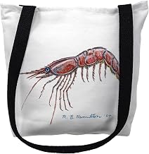 Betsydrake TY095S 13 x 13 in. Shrimp Tote Bag - Small Black