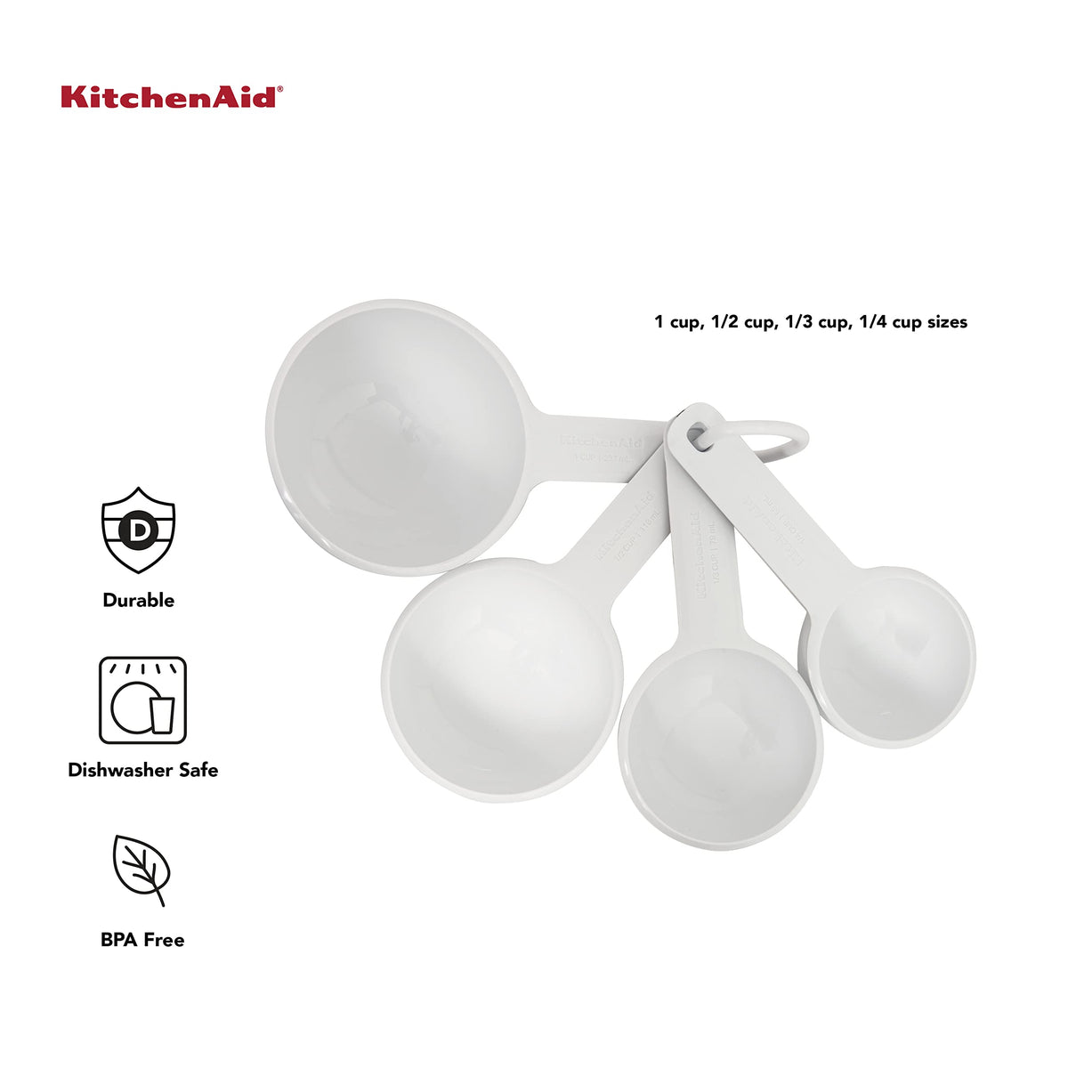 KitchenAid White / Set Of 4 / 0.25 ounces Cups
