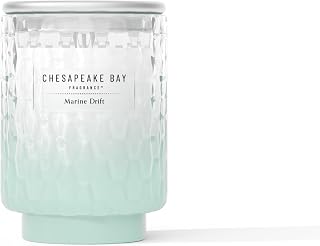 Chesapeake Bay Candle Chesapeake Bay, 8oz Marine Drift Scented Candle, Mood Evoking Fragrance, Textured Sea Glass-Inspired Jar, Premium Soy Blend Wax with Essential Oils, Coastal Fragrance for Home Décor or Gifting