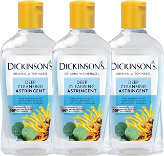 Dickinson's Witch Hazel Deep Cleansing Astringent | 16 Fl Oz | 3 Pack | 100% Natural Distilled Witch Hazel Clears Pores; Removes Impurities, Makeup & Excess Oil