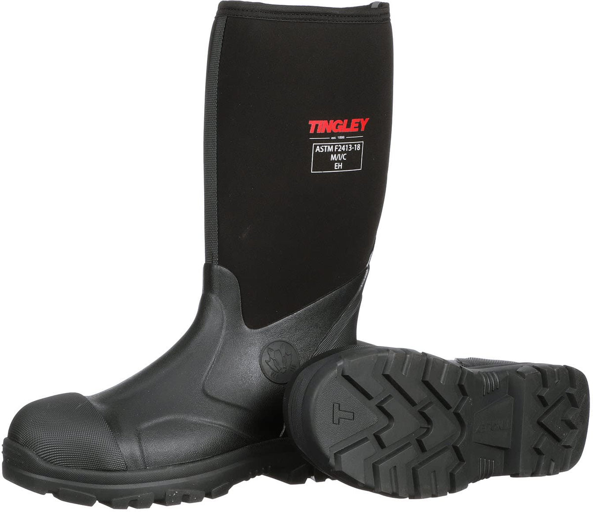 Badger Steel Toe Boot by TINGLEY – 8 Women/6 Men, Rubber, Black, Model 87251