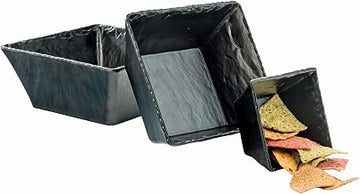 Cal-Mil 3498-5-65M Faux Slate Bowl, 3" Height, 5" Width, 5" Length, Melamine (Pack of 3)