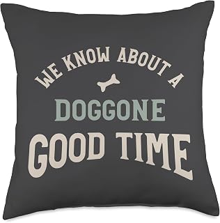 Funny Dog Walker Pun fWe Know About a doggone Good time Throw Pillow