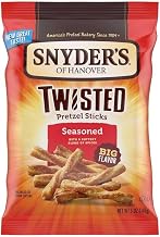 Snyders Of Hanover Seasoned Twisted Pretzel Sticks, 5 Ounce - 8 per case.