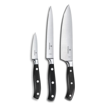 Grand Maitre Chef's Set - Kitchen Knives for Cutting Meat by Victorinox – 7.9", Stainless Steel, Black, Model 7.7243.3