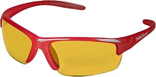 KLEENGUARD Smith and Wesson Safety Glasses (21299), Equalizer Safety Eyewear, Amber Lens, Red Frame, Pack of 12