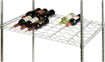 FDWS2436CH Double Cradle Wire Wine Shelf, 36"W x 24"D, Holds (18) 750 ml Bottles, for Dry Storage, Chromate Finish