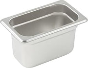 Winco 4" Silver 1/9 Size Deep Metal Steam Table Pan (Set of 72)