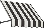 Awntech 3' Dallas Retro (40.5"-18"-24") Straight Slope Fixed Awning with Anodized Arms, Black/White Stripe