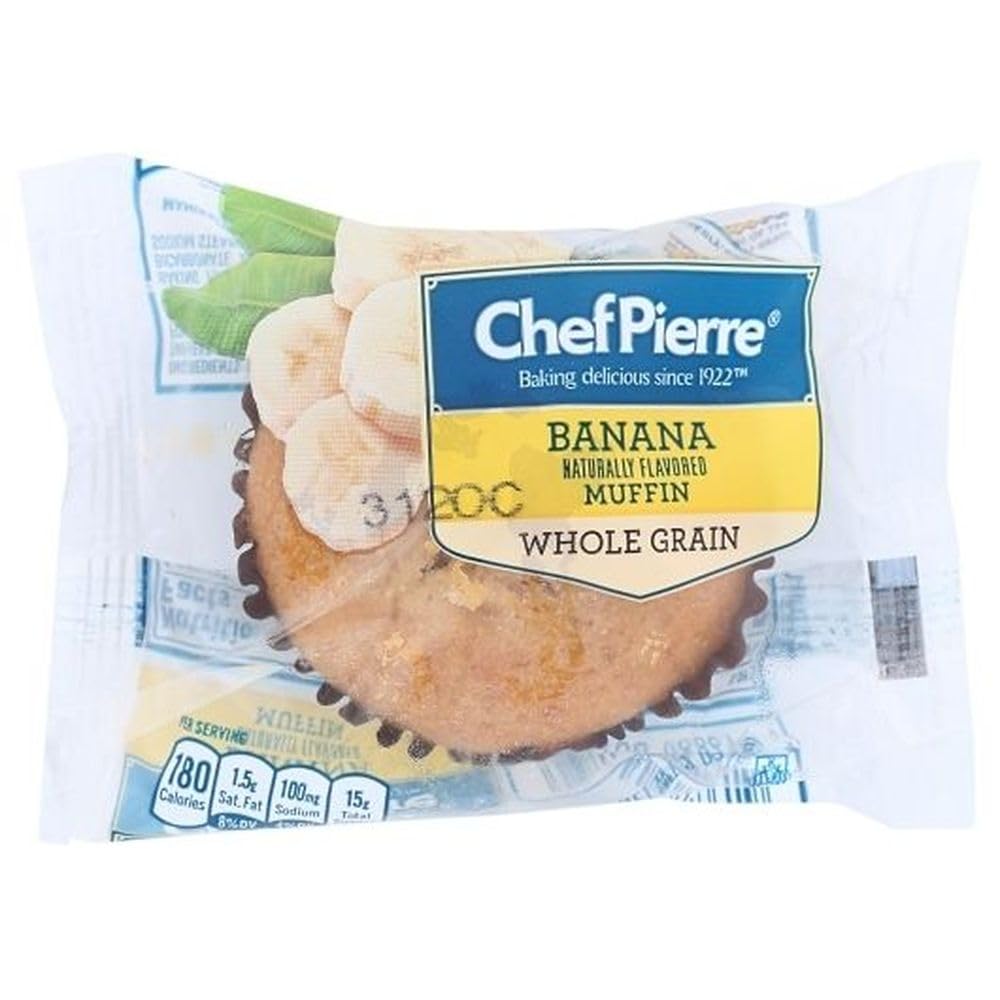 Chef Pierre Individually Wrapped Whole Grain Banana Muffin by Sara Lee – 1 Muffin (57g) (57g), Pack of 48
