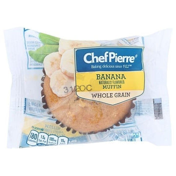 Chef Pierre Individually Wrapped Whole Grain Banana Muffin by Sara Lee – 1 Muffin (57g) (57g), Pack of 48