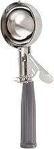Winco Size 8 Cream Plastic Ice Cream Disher with Handle | 4 oz capacity, NSF certified, Restaurant service, Great for Ice Cream, Cookie Dough, Portioning and Dessert Service