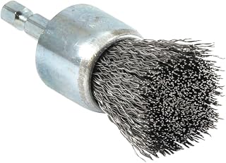 Forney 72737 1-Inch x .012 x 1/4-Inch Rounded Shank, Coarse Wire Crimp End Brush