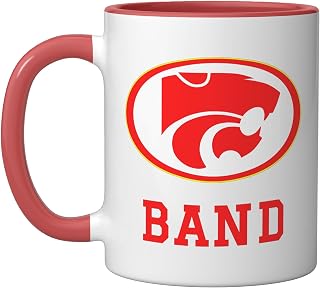 Carlisle High School Wildcats Band Ceramic Mug, Red/White, 11oz