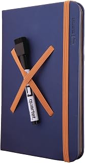 Quartet Portable Glass Dry-Erase Pad, 5" x 8", Closeable Cover, Kickstand, Desktop, White Board, Notepad, Travel, Blue (Q090GDPN03)