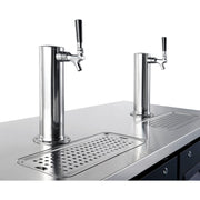 Nexel Beer Dispenser Cooler w/ 2 Single Tap Dispensers by Global Industrial – 24.38"L x 60.75"W x 35.63"H, 15.8 cubic_feet, Stainless Steel, Black, Model UDD-24-60-HC