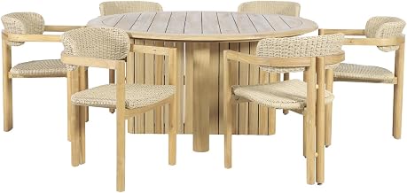 New Classic Furniture Sedona 7-Piece Wood Outdoor Dining Set in Natural
