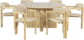 New Classic Furniture Sedona 7-Piece Wood Outdoor Dining Set in Natural