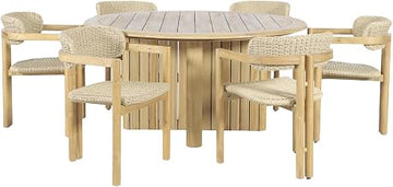 New Classic Furniture Sedona 7-Piece Wood Outdoor Dining Set in Natural
