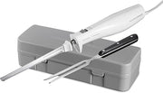 Electric Knife Set with Reciprocating Serrated Blades by Hamilton Beach – 7.3", Stainless Steel, White, Model 74251